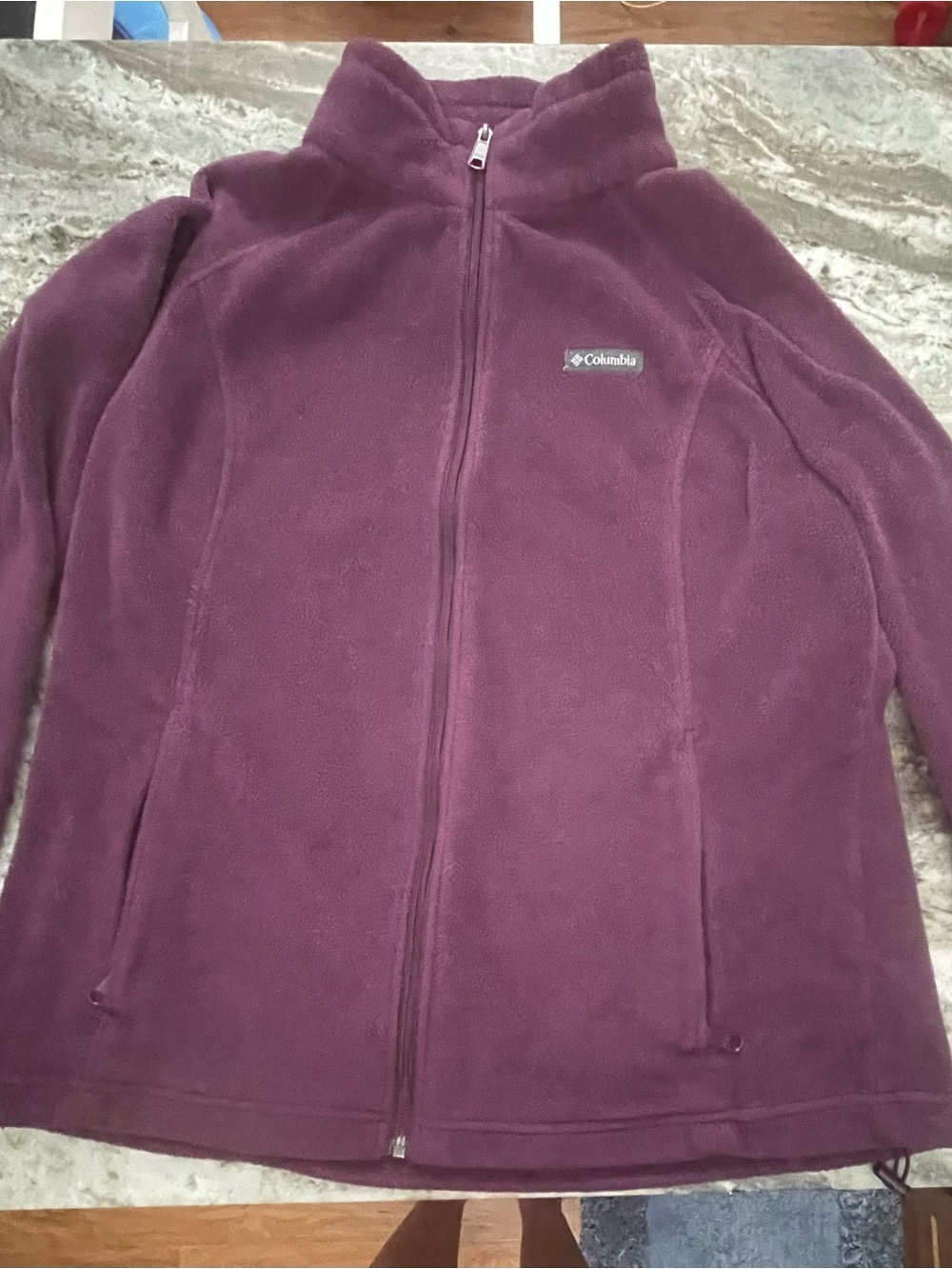 Columbia Women’s XL Purple Plum Full Zip Fleece Jacket Zipper Pockets
